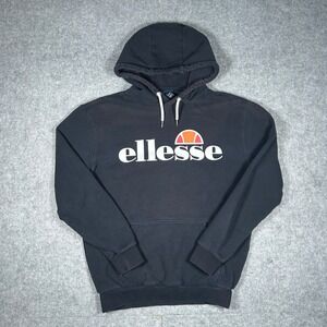 Ellesse‎ Hoodie Men XS Black  Gottero Logo Pullover Streetwear Sportswear